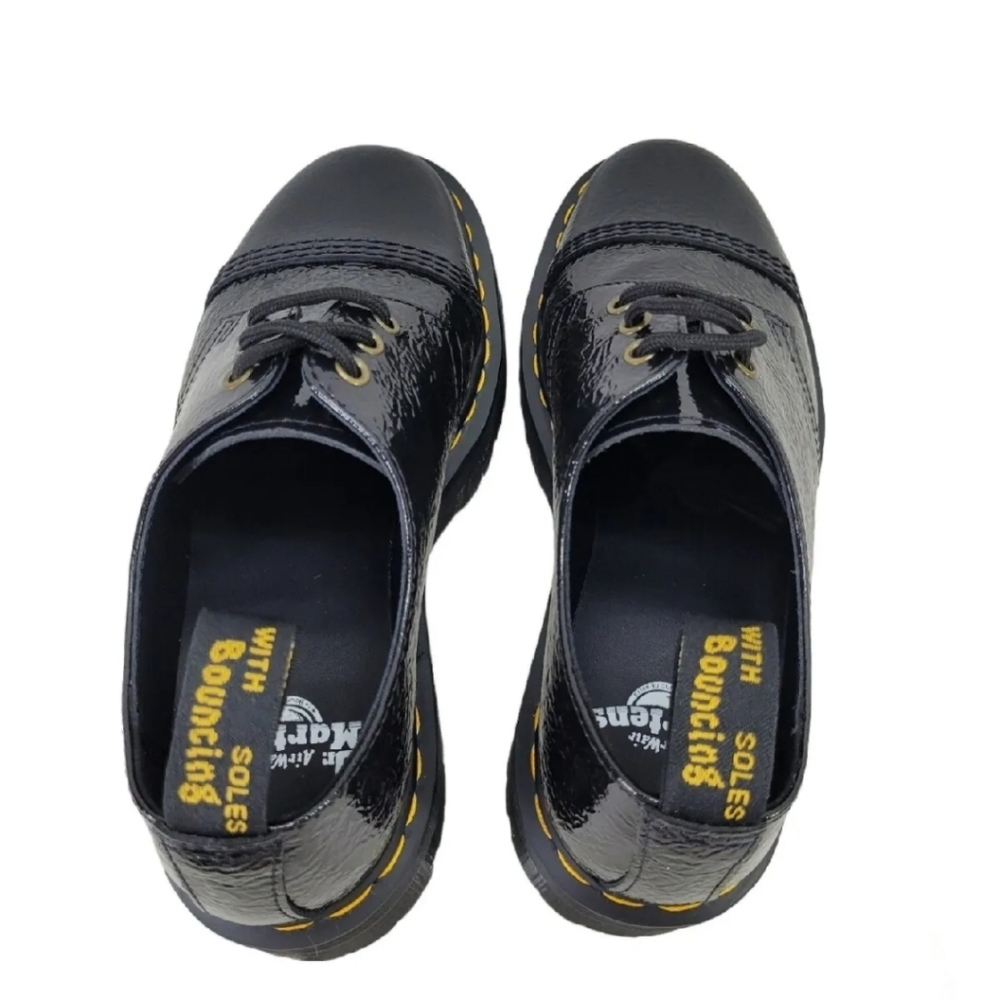 Dr.Martens 1461 Quad Platform Distressed Patent Leather Oxfords Wms USM 7 USL 8 - Picture 8 of 11